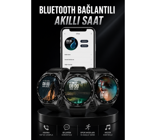 Akıllı Saat GPS VE NFC Özelliği Sesli Görüşme Dokunmstik Ekran