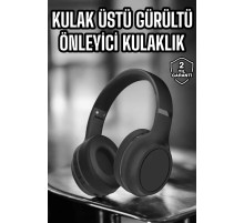 Kulak Üstü Kablosuz Bluetooth Kulaklık Gürültü Önleyici Ayarlanabilir