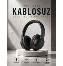 Kulak Üstü Kablosuz Bluetooth Kulaklık Yüksek Ses Kaliteli ANC Özelliği