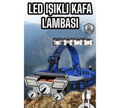 Balıkçı Kafa Lambası Led Işık 4 Farklı Mod Esnek ve Ayarlanabilir