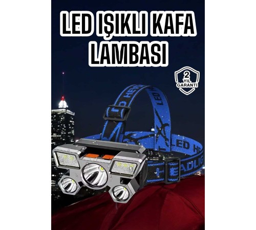Ultra Güçlü Led Işık Şarjlı Kafa Lambası Balıkçı Lambası Kafa Feneri