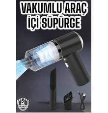 Üflemeli Güçlü Vakumlu Ev Ofis Araç Süpürgesi El Süpürgesi Şarjlı