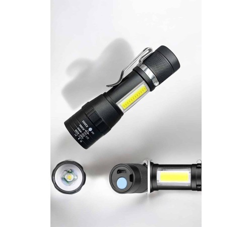 El Feneri Led USB Şarjlı Zoom Mini Led Işık Acil Durum Feneri