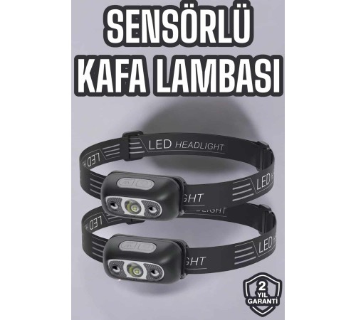 Kafa Lambası Kamp Lambası Led Işık Şarjlı Ayarlanabilir