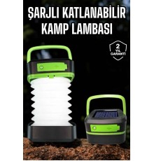 Led Lamba Kamp Lambası Hafif Taşınabilir Şarj Süreli Akordeon El Fenerli