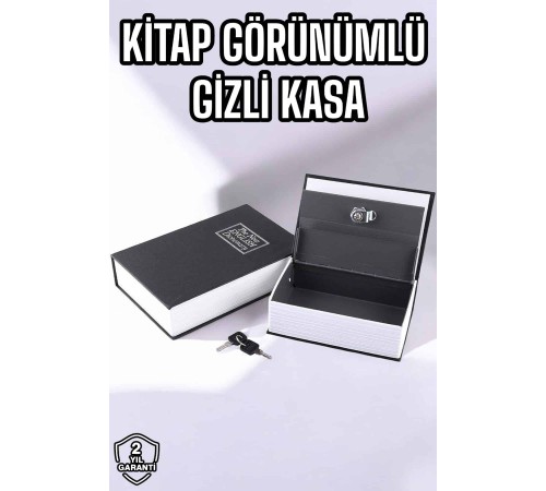Büyük Boy Anahtarlı Kitap Görünümlü Gizli Kasa Çelik Kasa Altın Kasası