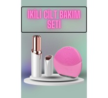 KAŞ BIYIK VE YÜZ EPİLASYON ALETİ VE TİTREŞİMLİ YÜZ TEMİZLEME MASAJ ALETİ İKİLİ SET