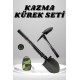 Kazma Kürek Seti Pusulalı Katlanır Portatif Kazma Kürek Seti Çok Fonksiyonlu Katlanabilir