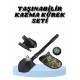Çelik Katlanır Fonksiyonel Kamp Kazma Kürek Ve Kesme Aleti Seti Küçük Kazma Kürek Seti