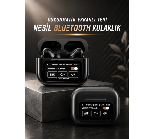 Bluetooth Kulaklık Kablosuz Ekranlı ANC/ENC Destekli Dokunmatik