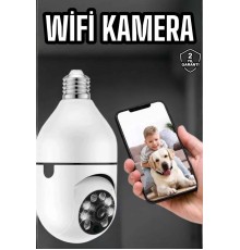 Güvenlik Kamerası Wifi Kamera Duylu Ev Kamerası Wifi Bağlantılı Dönebilen