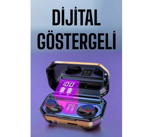 Kablosuz Bluetooth Kulaklık Dijital Göstergeli Uzun Pil Ömrü