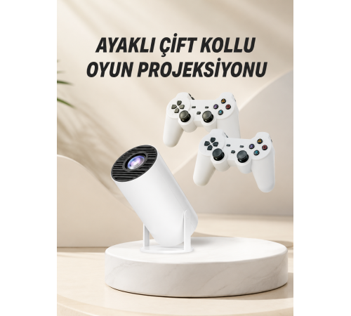 Taşınabilir Android Projeksiyon Ayaklı Çift Kollu 4K Çözünürlüklü Sinema Projeksiyonu