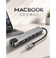 Çevirici Dönüştürücü Adaptör Macbook 3 In 1 Type-C To Hdmı USB 3.0