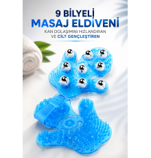 9 BİLYELİ MASAJ ELDİVENİ KAN DOLAŞIMINI HIZLANDIRAN VE CİLT GENÇLEŞTİREN