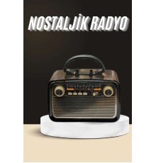 Nostaljik Radyo Bluetooth Bağlantılı Müzik Kutusu Ahşap