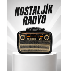 Müzik Kutusu Bluetooth Bağlantılı El Fenerli Nostaljik Tasarım Radyo