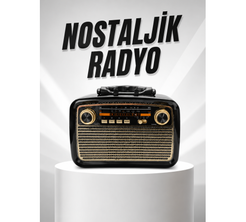 Müzik Kutusu Bluetooth Bağlantılı El Fenerli Nostaljik Tasarım Radyo