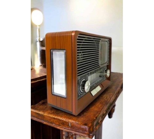 Ahşap Görünümlü Retro Bluetooth Radyo USB,AUX Ve SD Kart Girişli