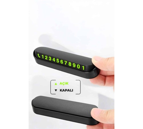 Araç İçi Numaratör Numaralık Torpido Üstü Açılır Kapanır Telefon Numarası Bırakma
