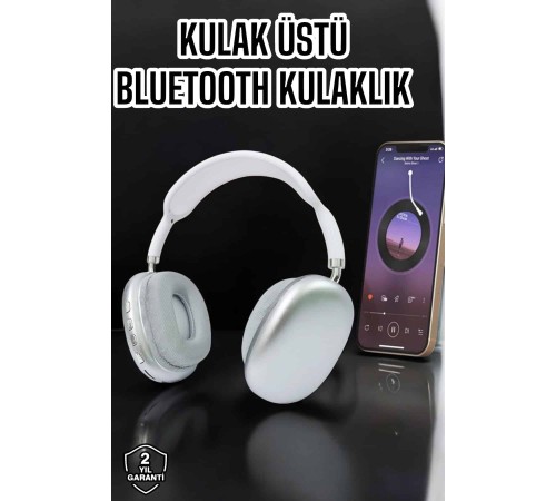 P9 Plus Kablosuz Kulak Üstü Bluetooth Kulaklık Beyaz Mikrofonlu Kulaküstü Kablosuz Kulaklık
