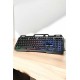 Led Işıklı Klavye Usb Girişli RGB Işıklı Q Klavye Mouse Hediyeli