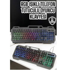 Q Klavye RGB Işıklı Klavye Ve Mouse Seti Kablolu Mouse Hediyeliş