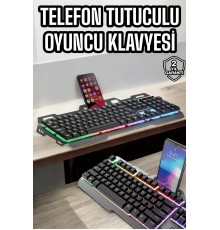 Klavyesi Q Klavye RGB Işıklı Mouse Hediyeli