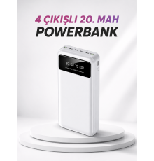 4 Çıkışlı 20.000 MAH Powerbank Taşınabilir Çoklu Giriş