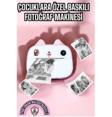 Çocuk Fotoğraf Makinesi Dijital HD Video Rulo Kağıt Baskılı Yazıcı