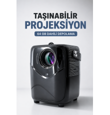 Taşınabilir Projeksiyon 64 GB Dahili Depolama