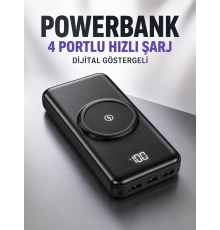 10.000 Mah Powerbank 4 Portlu Hızlı Şarj Dijital Göstergeli