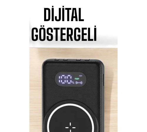 Hızlı Şarj Dijital Göstergeli Powerbankli Çoklu Şarj Özelliği