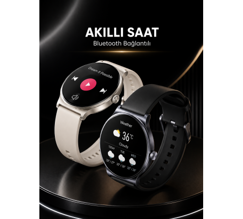 Akıllı Saat Sesli Görüşme Bluetooth Bağlantılı 3 Kordonlu