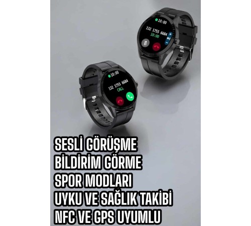 Akıllı Saat Sesli Görüşme Bluetooth Bağlantılı 3 Kordonlu