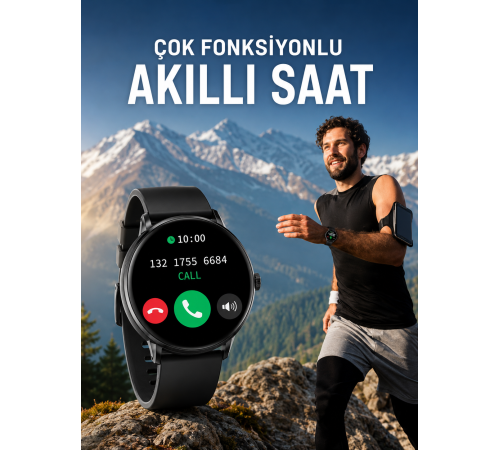 Akıllı Saat Çok Fonksiyonlu Sesli Görüşme NFC Uyumlu Amoled Ekran