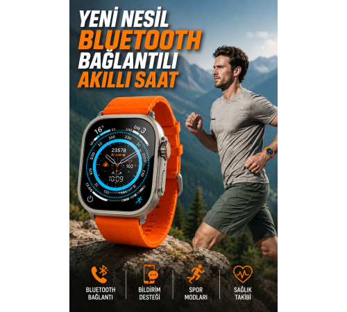 Akıllı Saat Uyku ve Spor Takibi Yeni Nesil Bluetooth Bağlantılı Amoled Ekran