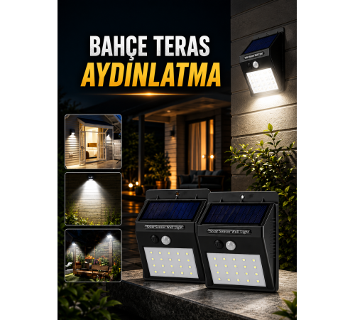 Solar Lamba Giriş, Bahçe Yol Avlu Hareket Sensörlü Led