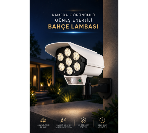Bahçe Aydınlatması Hareket Sensörlü Led Aydınlatma Kamera Görünümlü