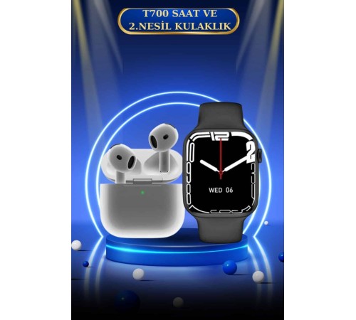 3.Nesil TWS Bluetooth Kulaklık ve Dokunmatik Ekran Akıllı Saat Sesli Görüşme