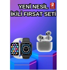 3.Nesil TWS Bluetooth Kulaklık ve Dokunmatik Ekran Akıllı Saat Sesli Görüşme