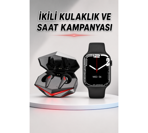 İkili Set Dev Kampanya Ucuz Kulaklık Ucuz Akıllı Saat Gürültü Önleyici Uzun Pil Ömrü