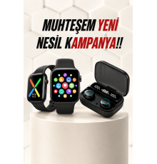 Kaliteli Akıllı Saat ve Kaliteli Bluetooth Kulaklık ANC Özelliği Uzun Pil Ömrü