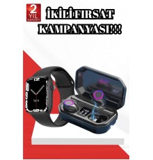 2025 Model Akıllı Saat ve Bluetooth Kulaklık 5.0 Bluetooth Bağlantılı Dokunmatik Ekran