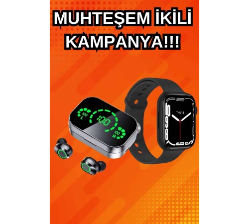 Yeni Nesil Akıllı Saat ve Ucuz Kaliteli Bluetooth Kablosuz Kulaklık Amoled Ekran