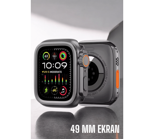45 MM Gri Kasa Ultra Akıllı Saat Sesli Görüşme, Sağlık Takibi, Suya Dayanıklı