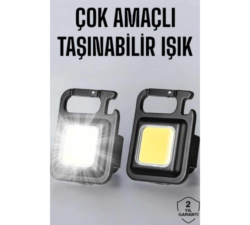 Anahtarlık Çok Amaçlı Mıknatıslı Taşınabilir Işık Led Şarjlı