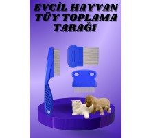 Kedi Köpek Tüy Bit Pire Toplayıcı Toplama Temizleme Tarağı Tarak Seti 4'lü Set