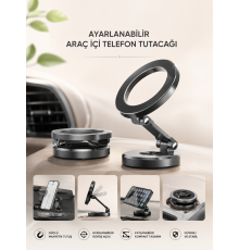 Araç İçi Telefon Tutacağı Manyetik Tasarım Ayarlanabilir
