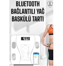 Akıllı Tartı Dijital Baskül Yağ Su Kas Vücut Kitle Kilo Ölçer Tartı